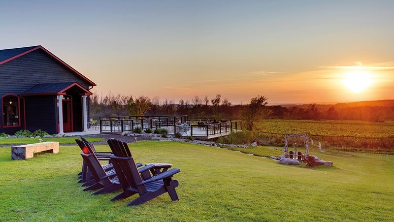 Muskoka Chairs and sunset